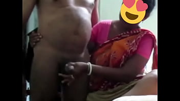 Hot Desi Aunty Strokes Him To A Wild Climax
