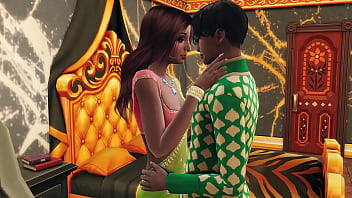 Young Newlyweds Exploring Passion On Their Steamy Wedding Night