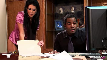 Slender Secretary In Sheer Stockings Teases Her Way Into A Steamy Interracial Anal Session With Her Hung Black Boss