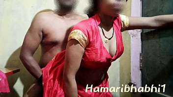 A Sultry Village Wife Gets Wild In Her Crimson Saree.