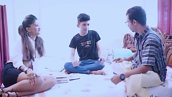 Curious College Cutie Explores Her Wild Side With Her Teacher And Stepbrother
