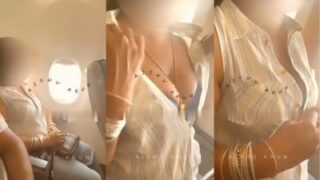 Bold Desi Beauty Bares Her Chest Mid-flight, Teasing The Cabin With A Secret Thrill