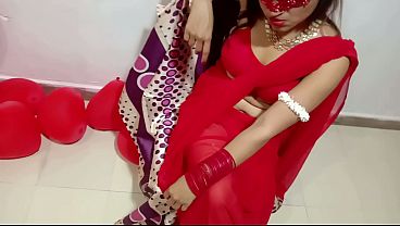Passionate Newlyweds: Desi Couple’s Intimate Valentine’s Celebration In Crimson Silk
