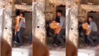 Passionate Encounter Amidst Ancient Ruins